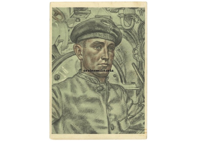 U-Boot Torpedomaat - Willrich postcard
