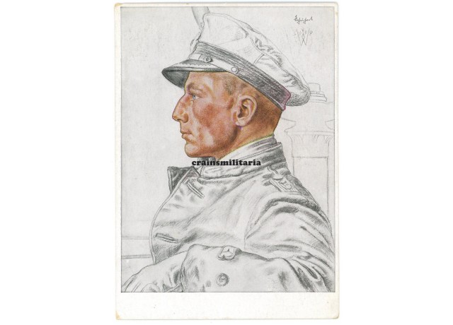 U-Boot Knight's Cross winner Otto Schuhart - Willrich postcard