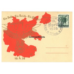 Austrian Anschluss 1938 postcard with large eagle