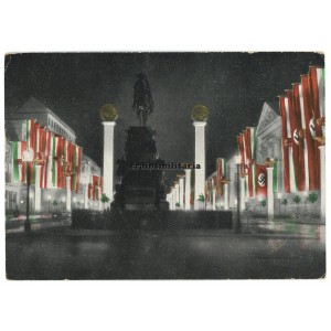 Berlin 1938 postcard with many stamps