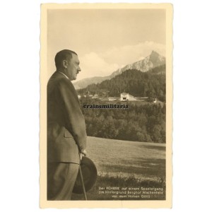 Adolf Hitler near Berghof postcard