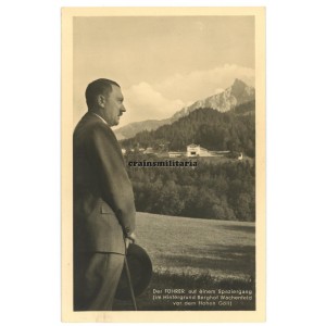 Adolf Hitler near Berghof postcard