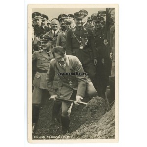 Adolf Hitler on Reichsautobahn Frankfurt postcard