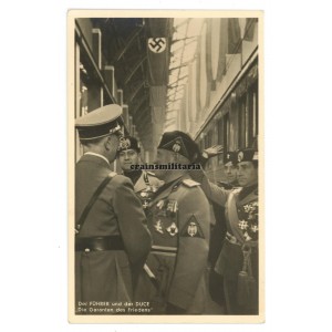Adolf Hitler with Mussolini postcard