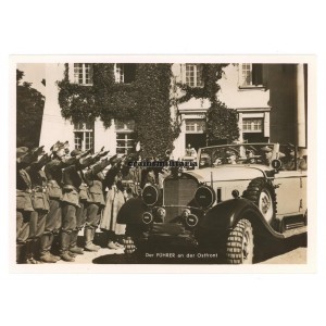 Adolf Hitler in Mercedes-Benz in East postcard