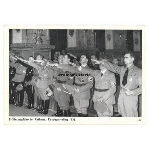 Adolf Hitler with Hess in Nürnberg 1936 postcard