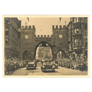 Adolf Hitler and Mussolini in München postcard, Jersey