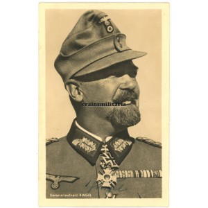 Oak Leaves winner Julius Ringel - wartime signed postcard