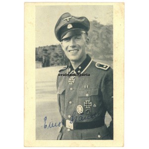 SS Knight's Cross winner Ernst Stäudle - wartime signed postcard