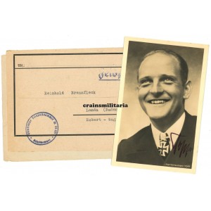 Oak Leaves winner Erich Topp - wartime signed postcard