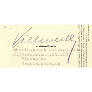 Knight's Cross winner Erich Vielwerth - wartime signed postcard