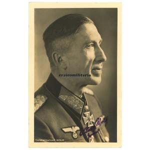 Oak Leaves winner Ludwig Wolff - wartime stamped postcard