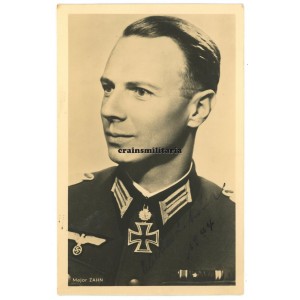 Oak Leaves winner Eberhard Zahn - wartime signed postcard