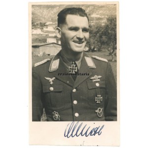 Knight's Cross winner Georg Christl - wartime signed photo