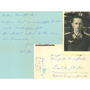 Oak Leaves winner Wilhelm Herget - wartime signed photo