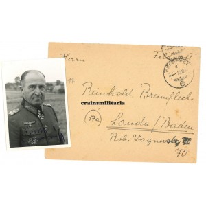 Oak Leaves winner Erhard Raus - wartime signed photo