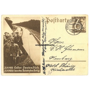 Hitler on Reichsautobahn postcard, Fürstenwalde airfield Hitler on Reichsautobahn postcard, Fürstenwalde airfield