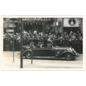 Adolf Hitler driving by in Hamburg