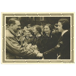 Adolf Hitler with BDM Mädel postcard, Berchtesgaden