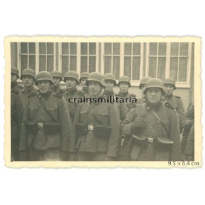 SS Totenkopf soldiers standing guard SS Totenkopf soldiers standing guard