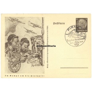 Bordfunker badge postcard - Im Kampf um die Freiheit