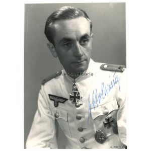 Oak Leaves winner Otto Carius - postwar signed portrait