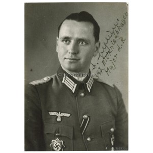 Oak Leaves winner Walter Elflein - postwar signed portrait