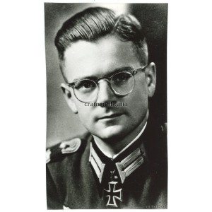 Knight's Cross winner Alfred Dürrwanger - postwar signed portrait