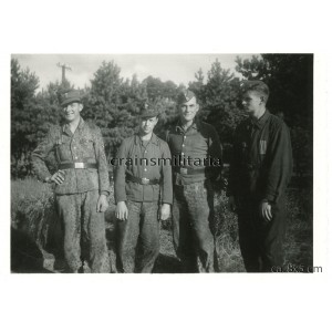 SS Group portrait with camouflage uniforms