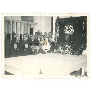 Adolf Hitler bust in political meeting