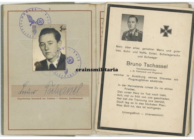KIA Pilot Wehrpass - Wiener Neustadt 1944