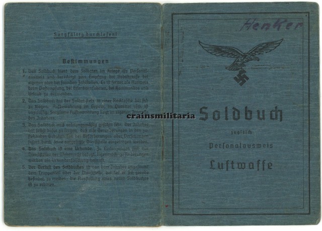Fallschirmjäger Soldbuch, WIA Germany 1945 Fallschirmjäger Soldbuch, WIA Germany 1945