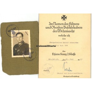 61.ID Soldbuch & citation, Nahkampftage, Heiligenbeil WIA