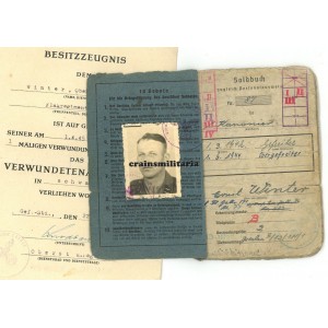 Festung Breslau WIA Flak Soldbuch & citation