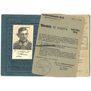 Luftwaffe Soldbuch with crash site Ausweis
