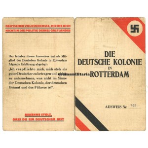 Ausweis of the Deutsche Kolonie in Rotterdam