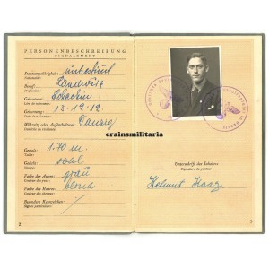 Fremdenpass to Volksdeutsche from Poland
