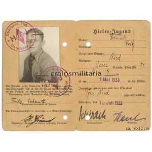 HJ Mitgliedsausweis - Frankfurt am Main 1933