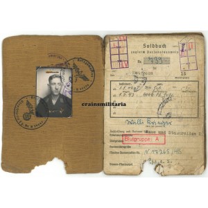 Blood stained Kriegsmarine KIA Soldbuch, V-1101 sinking