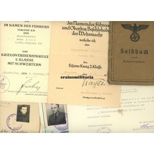 Norway 1940 EK2 Soldbuch and citations, Poland 1939 WIA Norway 1940 EK2 Soldbuch and citations, Poland 1939 WIA