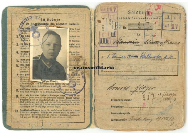 Heeresflak Soldbuch, Eifel 1944-'45