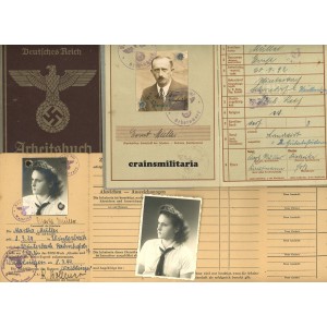 BDM Girl grouping with rare Dienstkarte