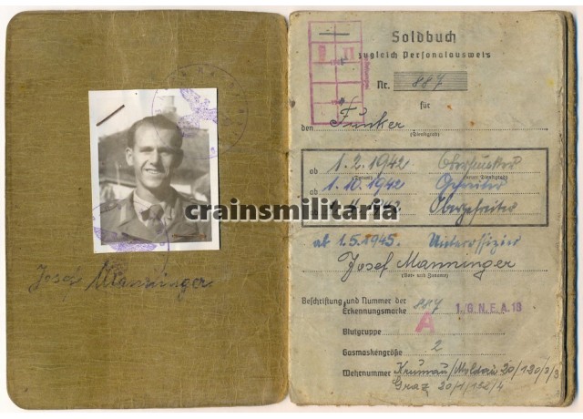 Soldbuch to Gebirgsjäger with Kubanschild Soldbuch to Gebirgsjäger with Kubanschild