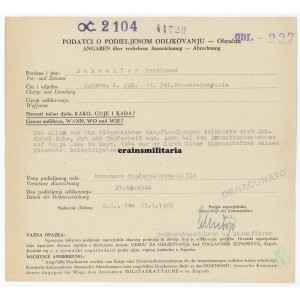 Croatian anti-partisan citation SS-Polizei-Panzer-Kompanie 11