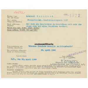 Croatian Zvonimir citation - Ernst von Leyser signed