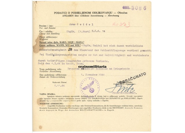 Croatian Zvonimir citation - Nachtschlachtgruppe 10 Croatian Zvonimir citation - Nachtschlachtgruppe 10