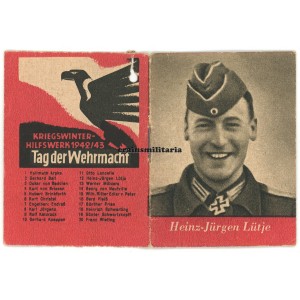 Knight's Cross winner Heinz-Jürgen Lütje - WHW booklet