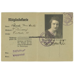 NS-Kulturgemeinde / KdF Mitgliedskarte, Wuppertal