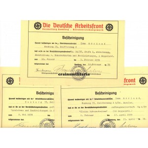 Lot of DAF Hamburg training certificates