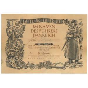Wollspende 1941 document